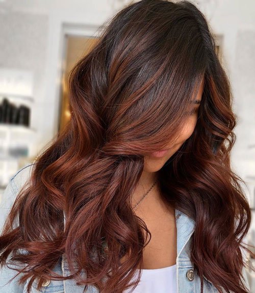 Dark Brown Hair Color with Chestnut Highlights