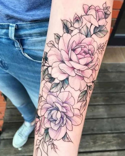 Flower Forearm Tattoos For Women