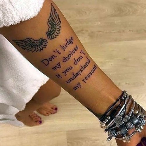 Forearm Quote Tattoos Women