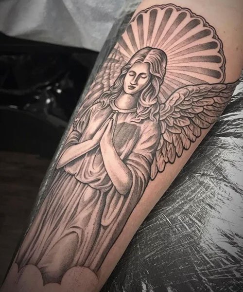 Guardian Angel Forearm Tattoo