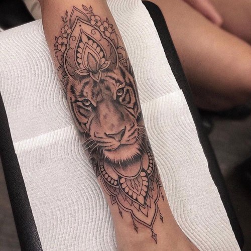 Tiger Forearm Tattoo Women